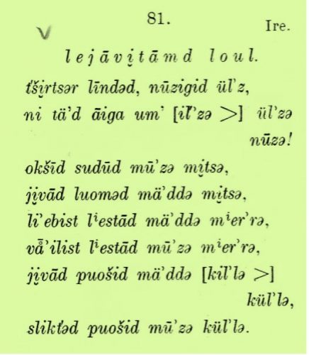 The version of the Easter song recorded in Mazirbe on page 43 of the book.