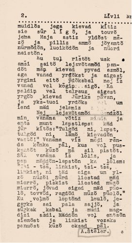 Andrejs Štālers' story "Spring Christmas tree" in the newspaper's “Līvli” No.3 in 1938